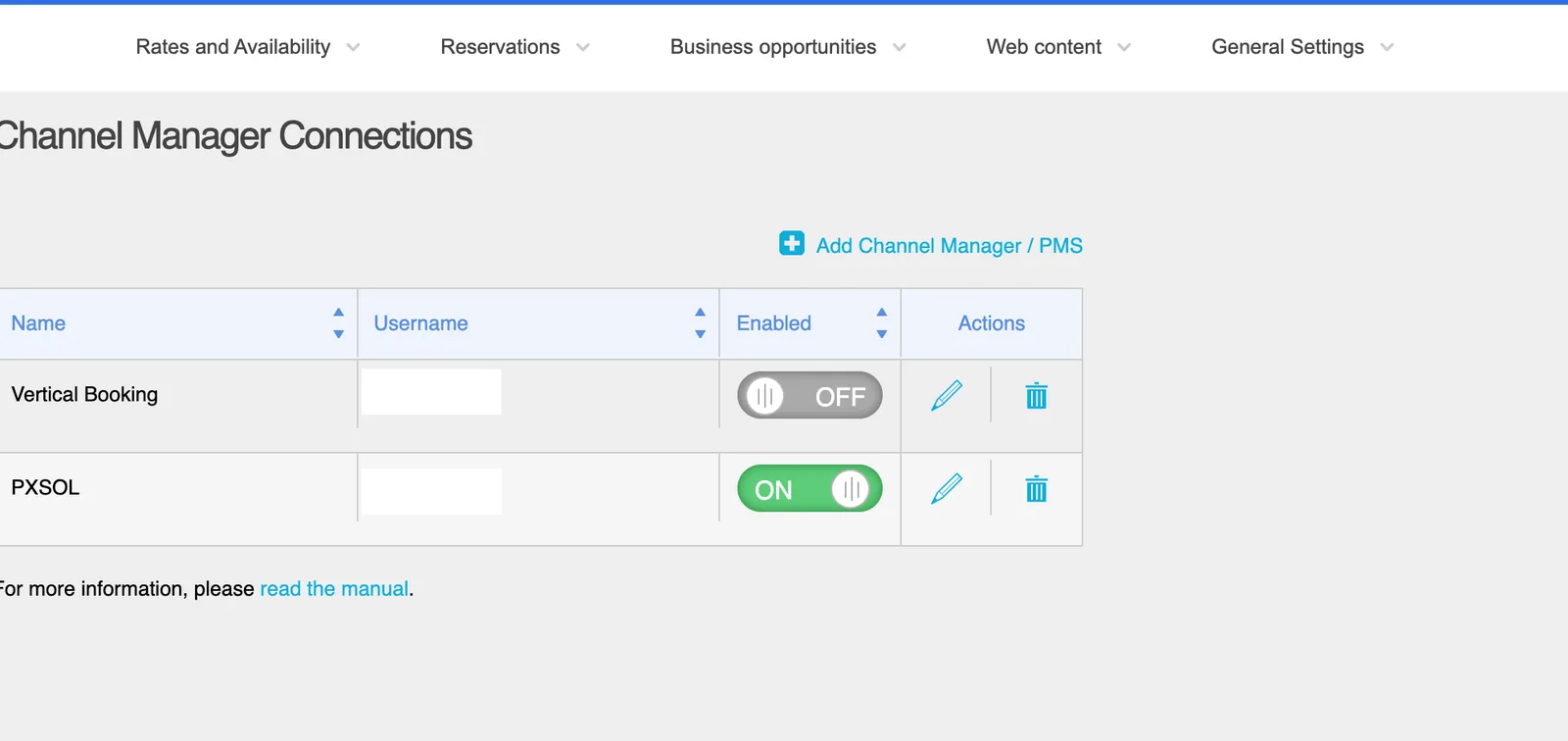 Despegar's channel manager connections — switch off or remove the old ones.
