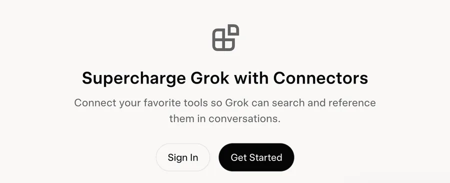 Grok's Connectors page.