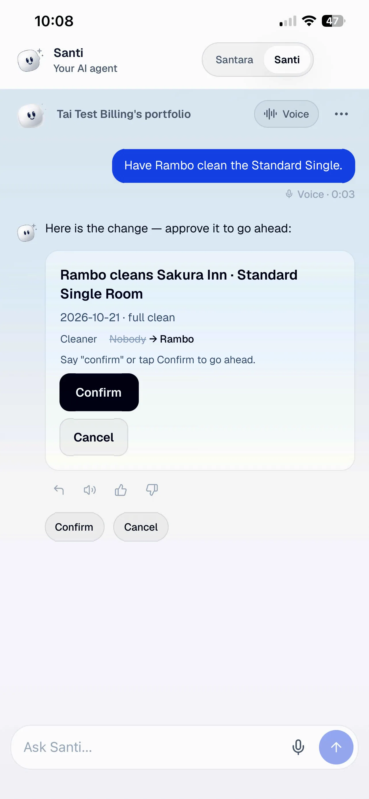Step 2: Confirm carries it out