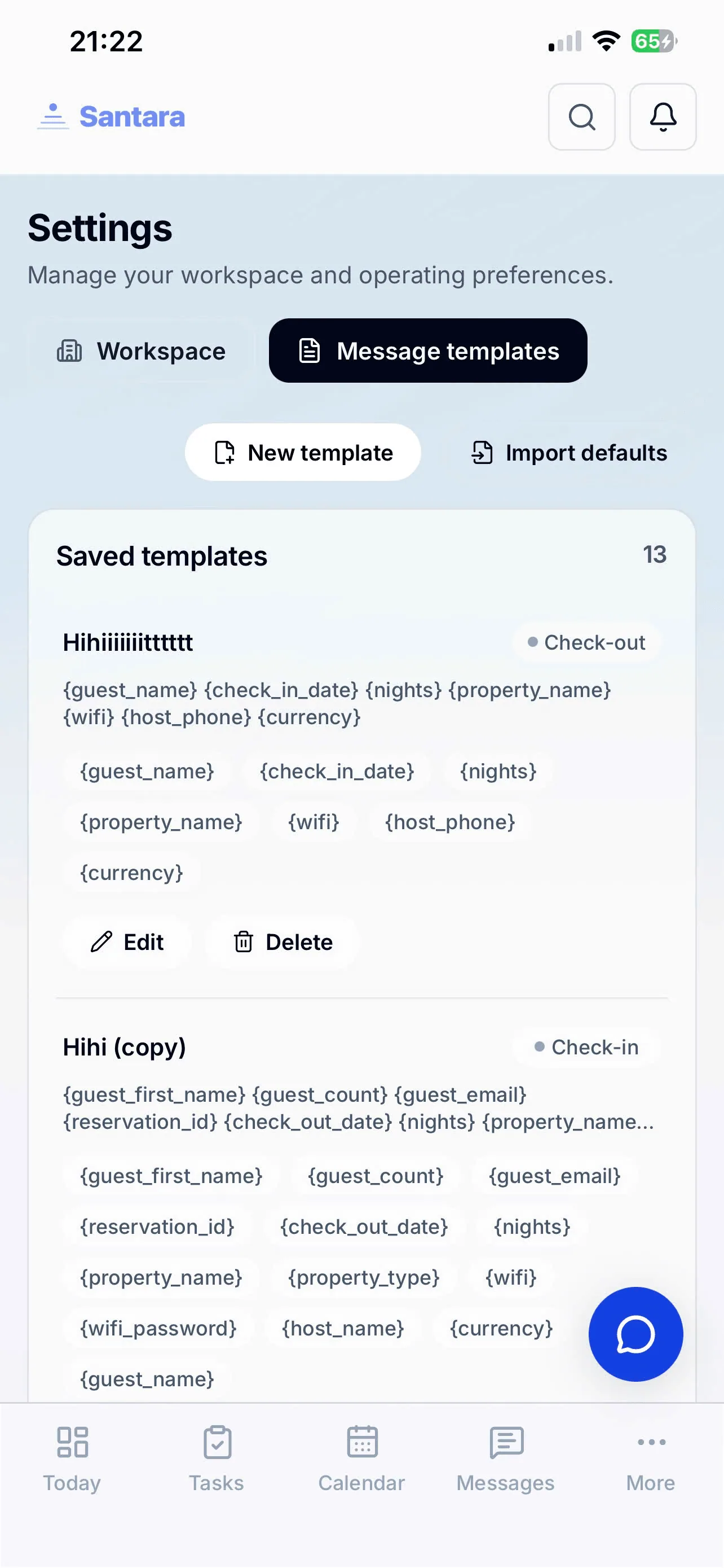 Message Templates