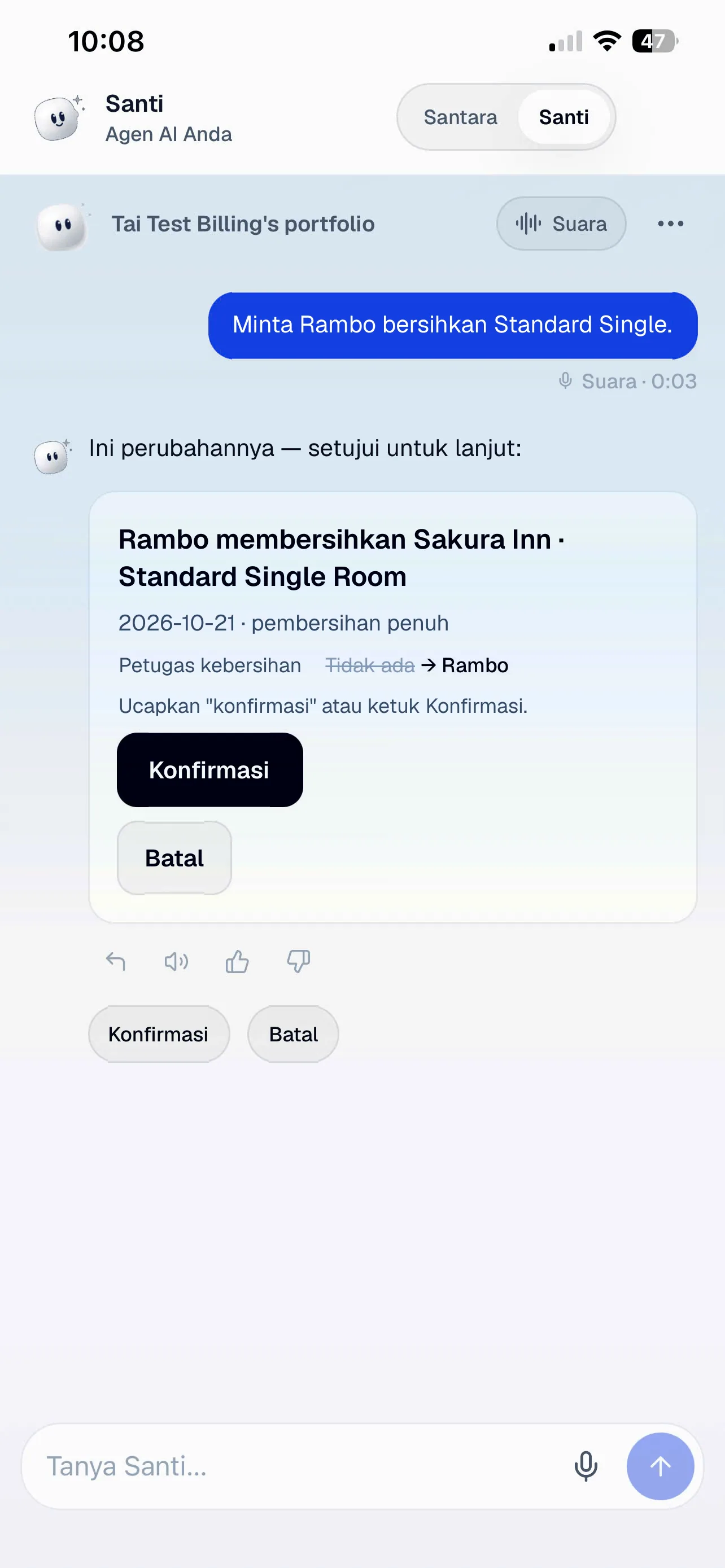 Langkah 2: Konfirmasi untuk menjalankan