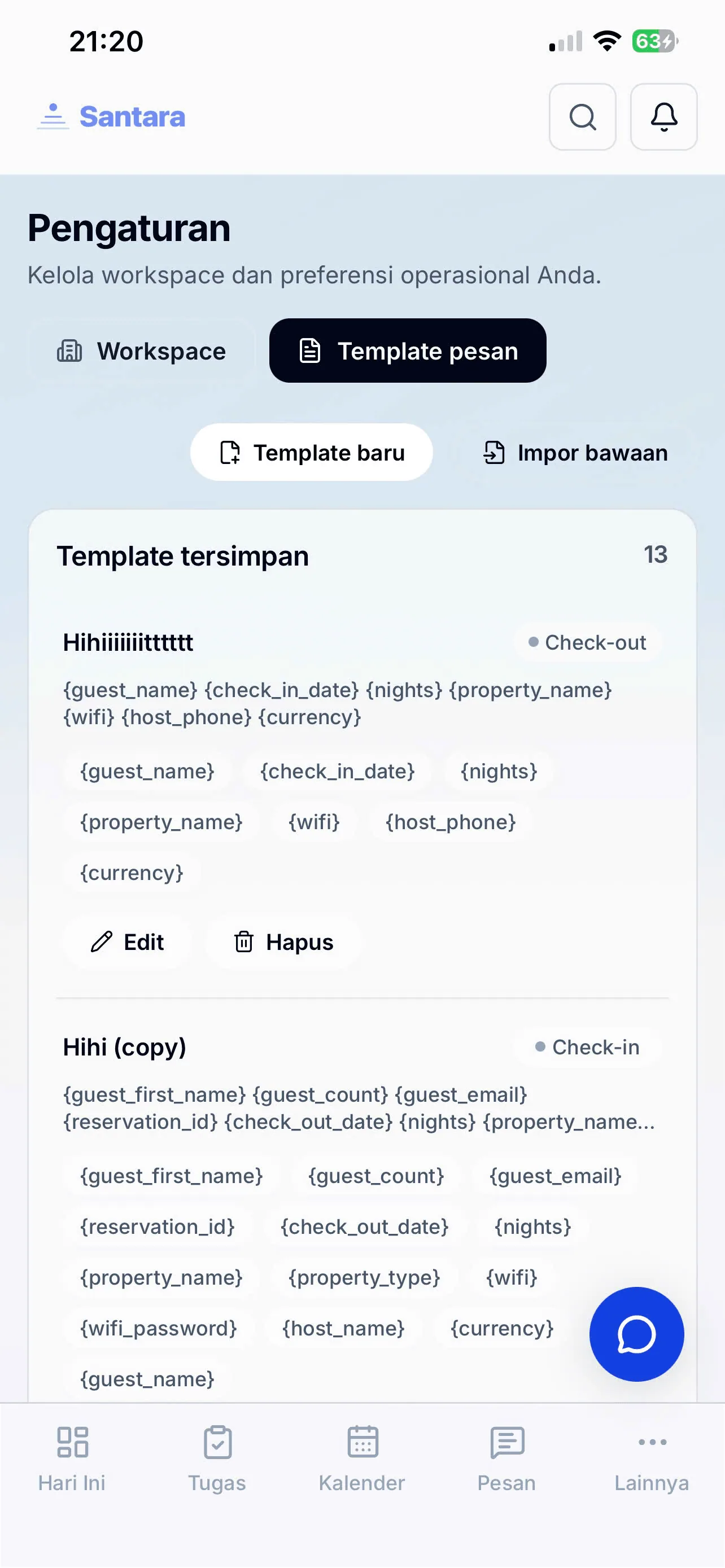 Templat Pesan