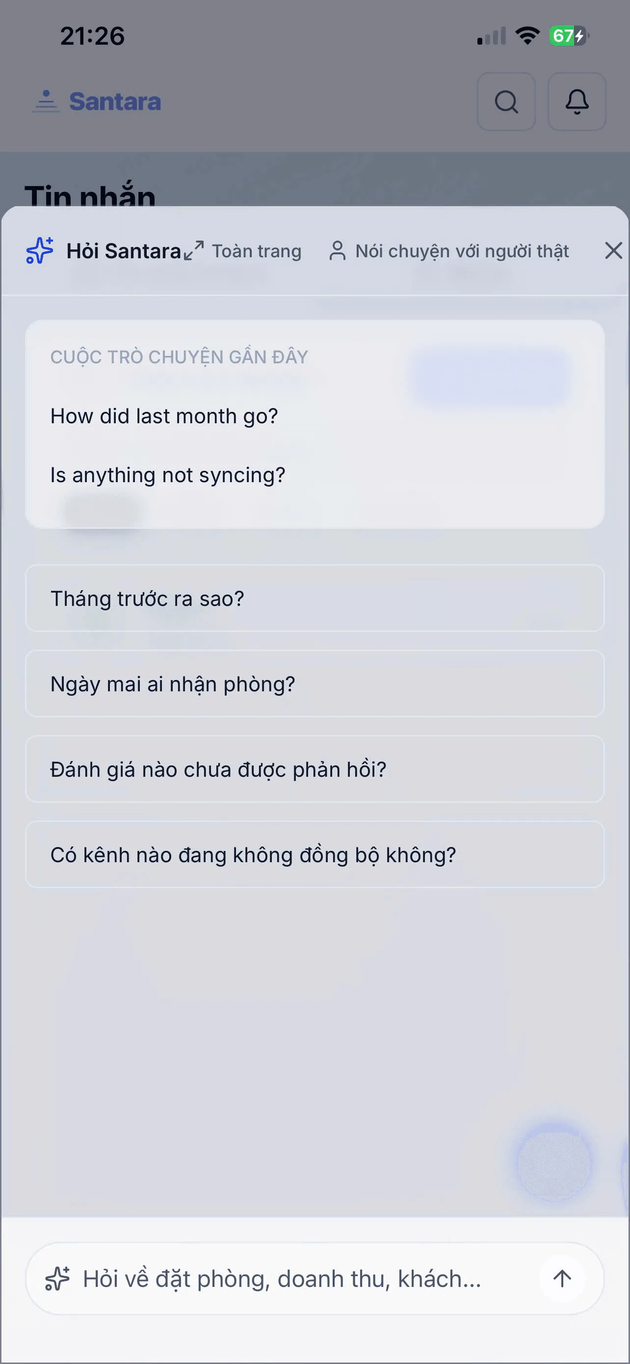 Trợ lý AI - Ask Santara