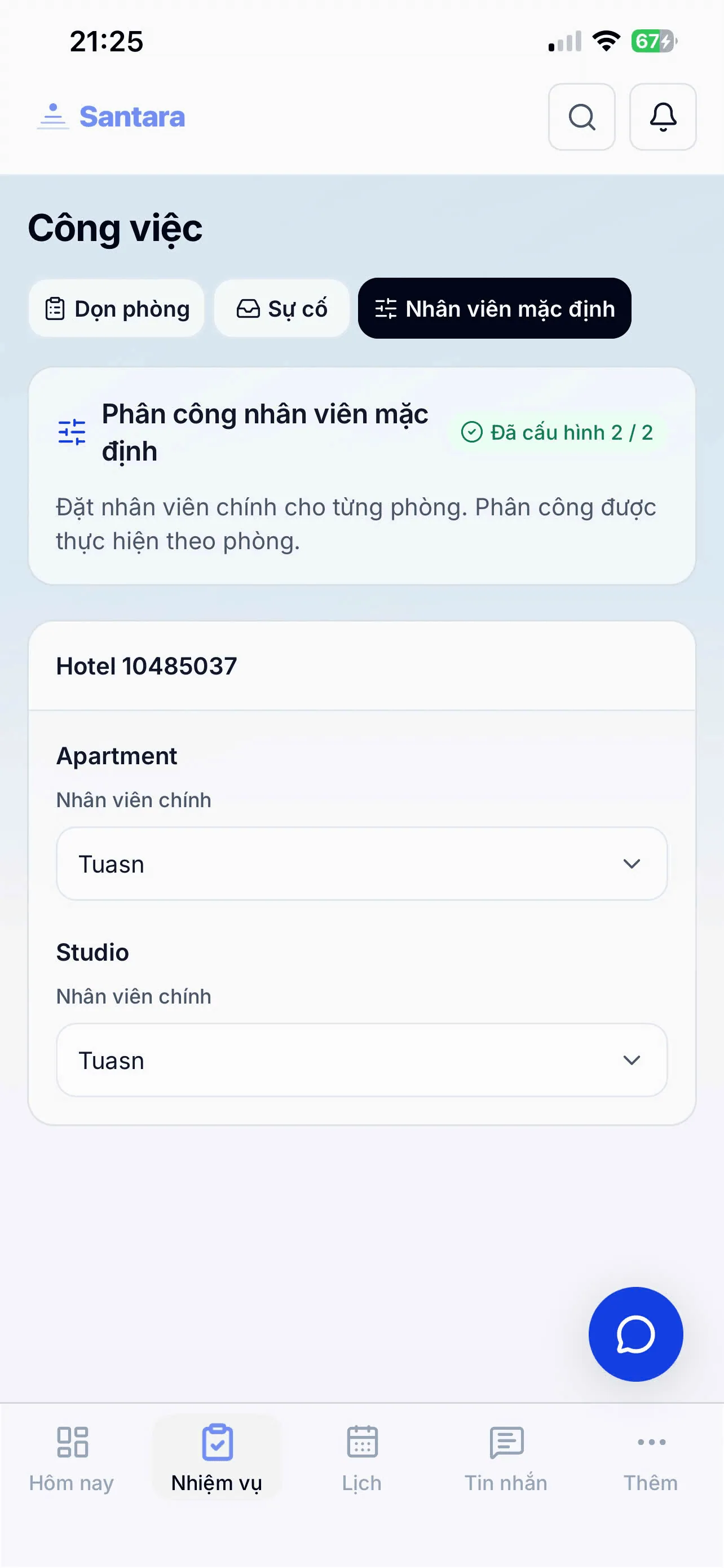 Sắp xếp Nhân sự Mặc định